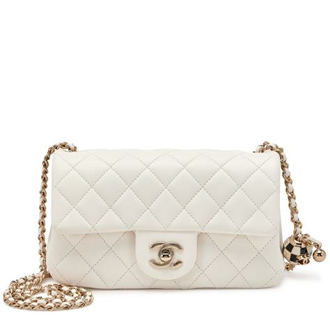 chanel pearl crush mini white|chanel mini flap bag size.